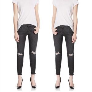 Joe's Jeans Skinny Ankle Gray Eden Finn Distressed